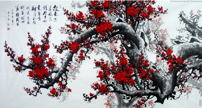 李林国画梅花