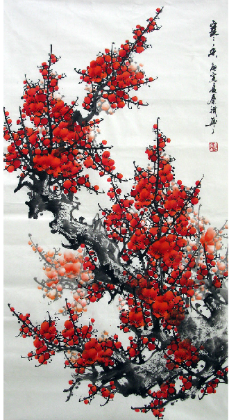 李林国画梅花